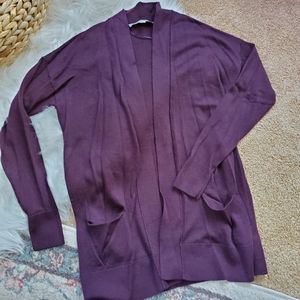 Plum colored Loft cardigan